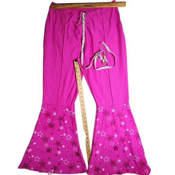 Barbie The Movie Spirit Pink Star Bell-Bottom Pants, Women's XL - Picture 8 of 10